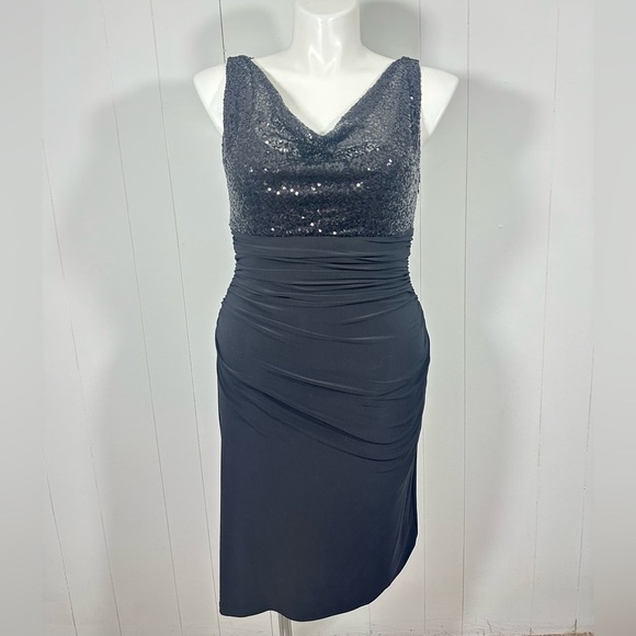 Lauren Ralph Lauren Women's Sleeveless Black Sequin Bodycon Dress Size 12